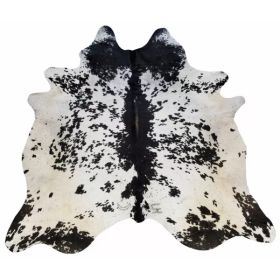 6 Ft Black and White Brindled Cowhide Rug