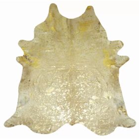 6 Ft Gold Devore Brindled Cowhide Rug