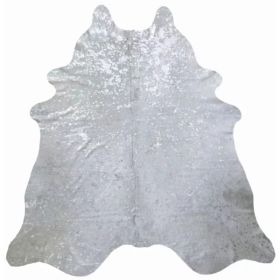 6.5 Ft  Silver Devore Brindled Cowhide Rug