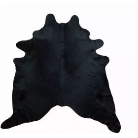 6.5 Ft  Black Dyed Brindled Cowhide Rug