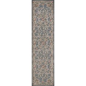 2' x 7' Runner Polypropylene Slate Blue Area Rug