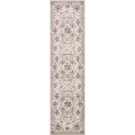 7' Polypropylene Ivory Runner Rug