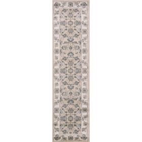 7' Polypropylene Beige or Ivory Runner Rug