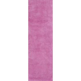 2' x 7' Runner Polyester Hot Pink Area Rug