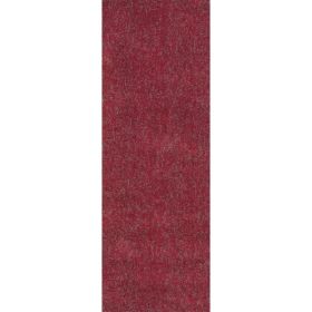 2' x 7' Runner Polyester Red Heather Area Rug