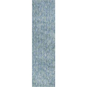 2' x 7' Runner Polyester Seafoam Heather Area Rug