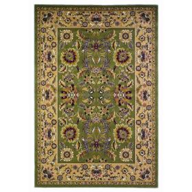 2' x 8' Green or Taupe Traditional Bordered Runner Rug