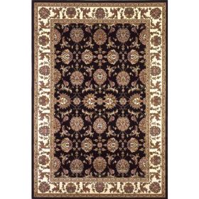 3'x5' Black or Ivory Kashan  Polypropylene Area Rug