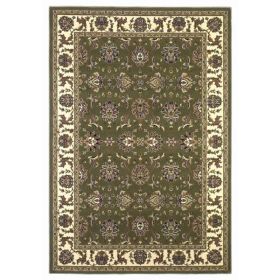 3'x5' Green or Ivory Kashan Polypropylene Area Rug