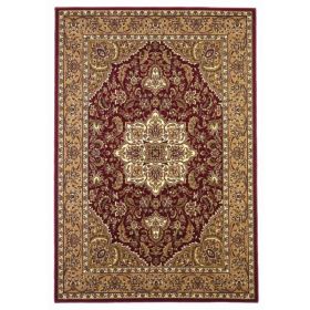 3'x5' Polypropylene Red or Beige Kashan Medallion Area Rug