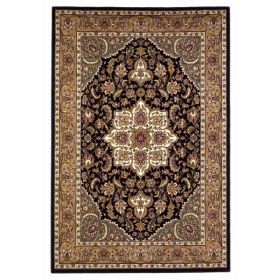 3'x5' Polypropylene Black or Beige Kashan Medallion Area Rug