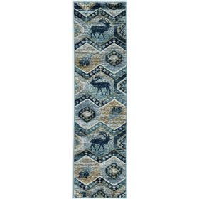 7' Polypropylene Seafoam Runner Rug