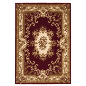 2'x3' Red Ivory Machine Woven Floral Medallion Indoor Accent Rug