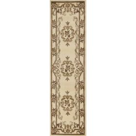 2' x 8' Ivory Medallion Runner Rug