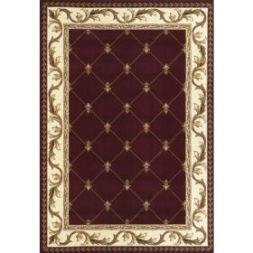 2'x3' Red Machine Woven Fleur De Lis Indoor Accent Rug