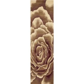 2' x 8' Ivory Floral Runner Rug