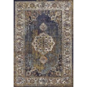 3' x 5' Navy Traditional Bordered Area Rug