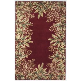 2'x3' Wool Ruby Tropical Border Accent Rug