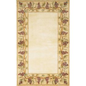 2'x3' Wool Ivory Grapes Accent Rug