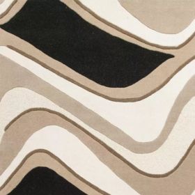 5' x 8'  Wool Black or  Beige Area Rug