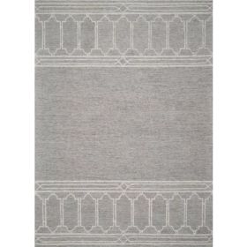 2' x 4' Wool Grey Area Rug