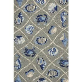 5' x 7' 6" UV treated Polypropylene Grey Area Rug