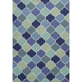 2' x 3' UV treated Polypropylene Blue Accent Rug