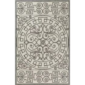 5' x 7' 6" UV treated Polypropylene Ivory or Grey Area Rug