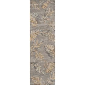 2' x 8' Runner Wool Grey Area Rug