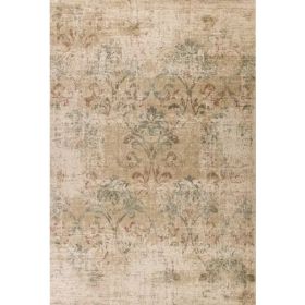 3'x5' Champagne Damask Polypropylene Area Rug