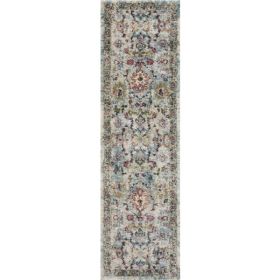 2' x 7' Runner Polypropylene Lt Blue Area Rug