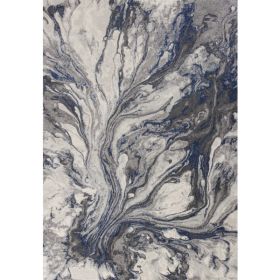 3' x 5' Grey Abstract Watercolors Area Rug