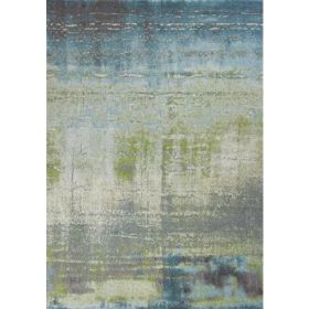 3'x5' Polypropylene Blue or Green Area Rug