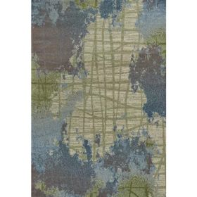 3' x 5' Green or Blue Abstract Watercolor Area Rug