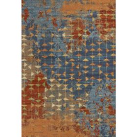 5' x 7' Polypropylene Blue or Coral Area Rug