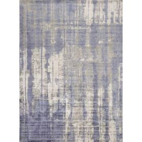 3' x 5' Viscose Grey or  Blue Area Rug