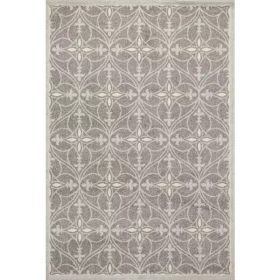 3'x5' UV treated Polypropylene Grey Area Rug