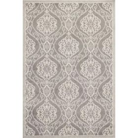 5' x 7' UV treated Polypropylene Silver Area Rug