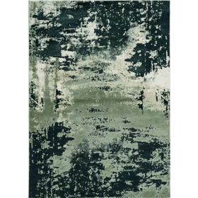 5' x 7'  Polyester Silver Charcoal Area Rug