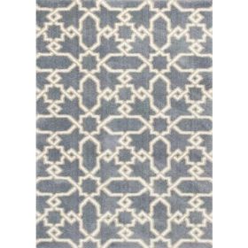 3' x 5' Microfiber Slate Blue Area Rug