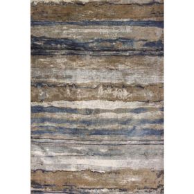 3'x4' Ivory Blue Landscape Faux Silk Indoor Area Rug