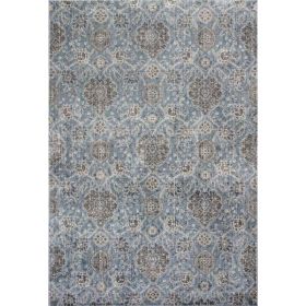 3'x5' Blue Overall Kashan Faux Silk Indoor Area Rug