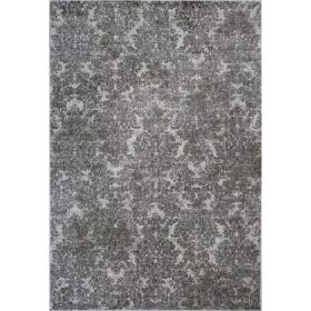 3'x5' Ivory Sand Damask Faux Silk Indoor Area Rug