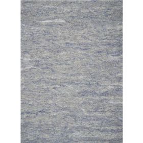 3 x 6  Wool and  Viscose Ocean Blue Area Rug