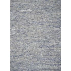 5 x 7  Wool and  Viscose Ocean Blue Area Rug