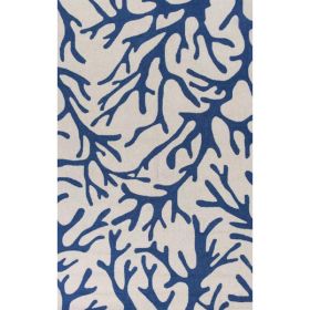 2' x 4' Polyester Ivory or Blue Area Rug