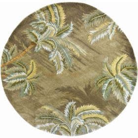 5' Round  Wool Moss Area Rug