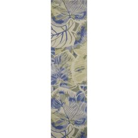 2' x 10' Runner Wool Blue or  Green Area Rug