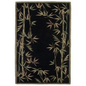 3' x 6'  Wool Black Area Rug