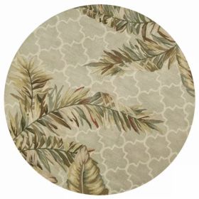 5' Round  Wool Sage Area Rug